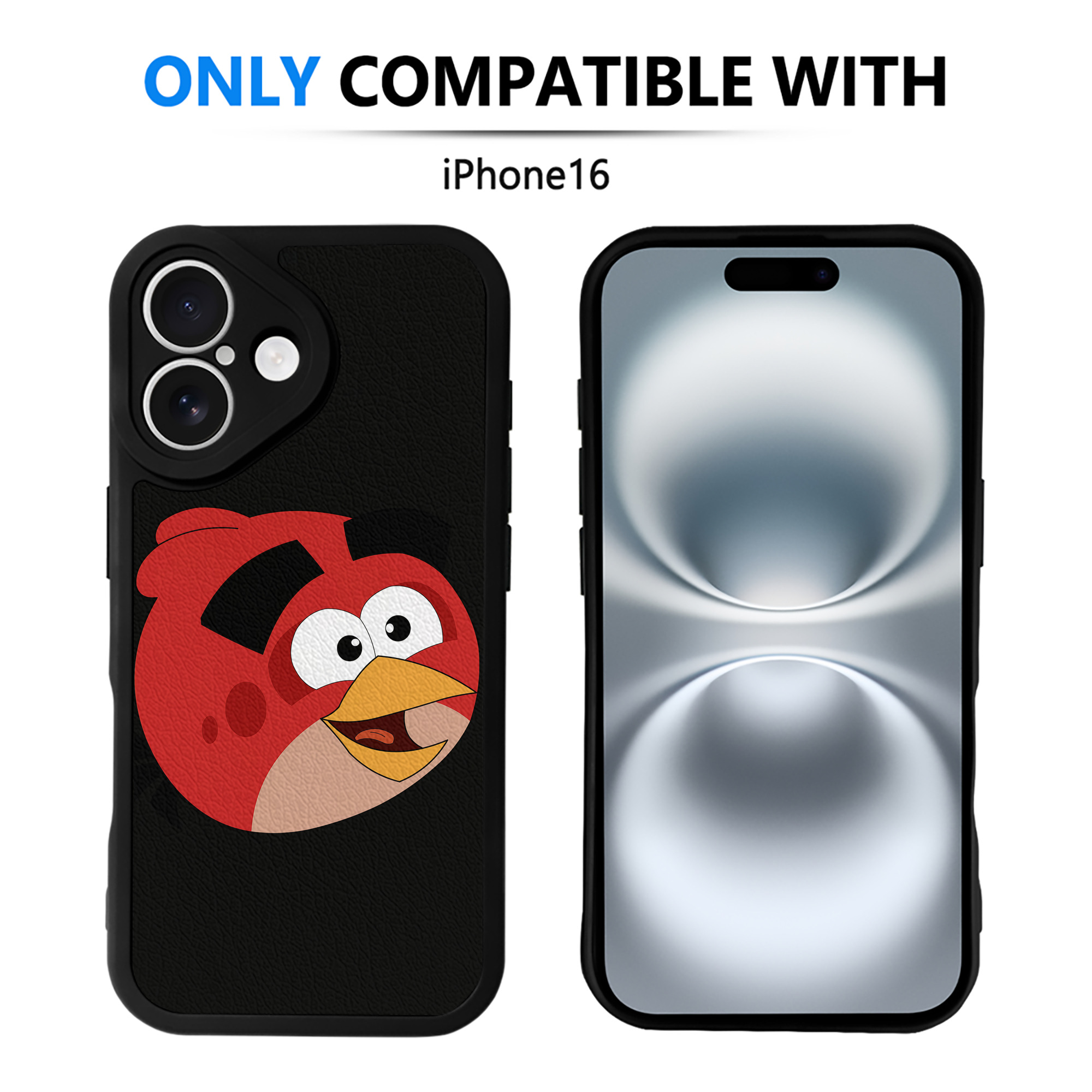 （画像用） Angry Birds アングリーバード 【iPhone 16シリーズ対応】シリコンスマホケース（レザー調） 材質：シリコン
